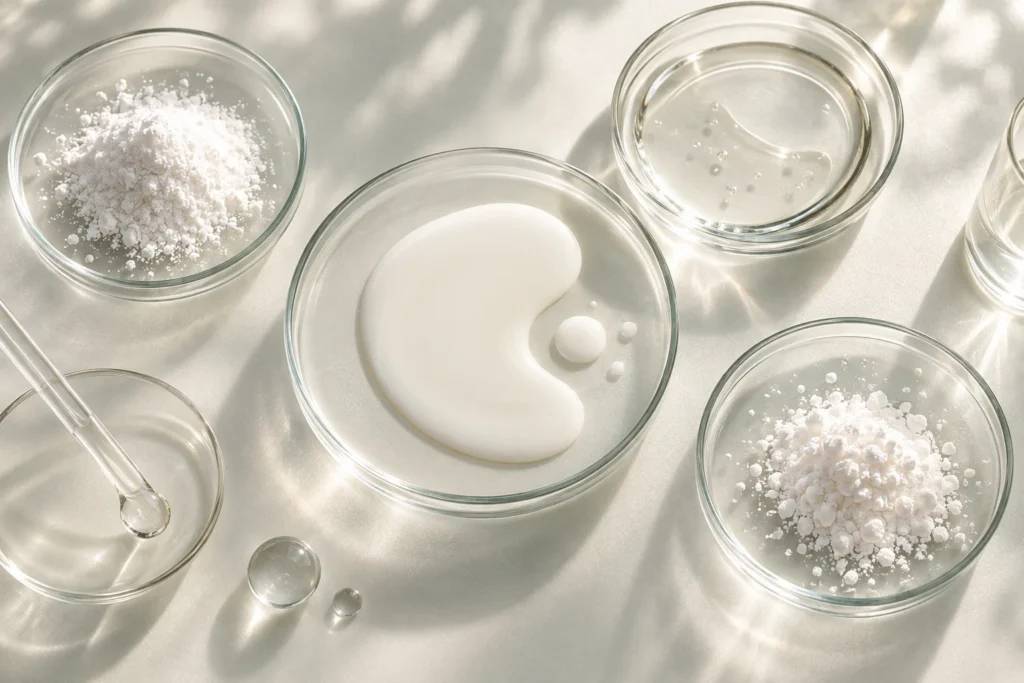 Shake-to-Mix Lightweight Sunscreen Fluid — Film-Forming & Wear Support formulation concept